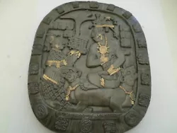 Buy Vintage -Mayan - King Pakal Coronation - Oval Tablet/Wall Plaque - 1980`s • 30£