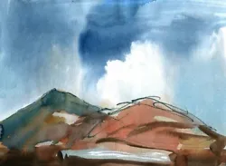 Buy ELIZABETHA FOX FINE ART,  MOUNTAIN CLOUDS,  Watercolour Landscape, Original • 11£