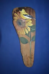 Buy Hand Painted Driftwood Yellow Sunflower Bird Cindy Markowski • 37.21£