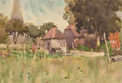 Buy Mid 20th Century Watercolour - Rural Village Scene • 28£