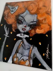 Buy Original Clown Girl Painting Thayer Art OOAK 8x10 Halloween Decor Not A Print • 33.62£
