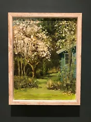 Buy Vintage Garden Scene Oil Painting In A Distressed Box Frame, Signed Terry Chip • 12.99£
