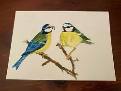 Buy Original Watercolour Painting By T Snelling 2000 Blue Tit 8.25  X 5.75  • 14.99£