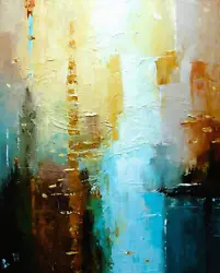 Buy Original  Painting Canvas Abstract Modern Urban Cityscape 1 Landscape Wall Art • 65£