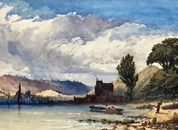 Buy Indistinctly Signed Original Antique Watercolour Painting Scottish Landscape • 85£