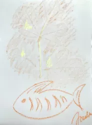 Buy ORIGINAL Drawing Hand Drawing Handpainted Signed Botany Fish Z263 • 1.19£