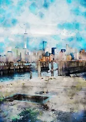 Buy City In The Daylight Watercolour Painting Unique Artwork Gift (print) • 4.99£