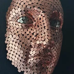 Buy Large Face Sculpture Money Wall Art 2P Coin Abstract Gift Copper Metal ART • 900£