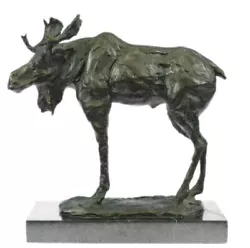 Buy Large Moose Ski Chalet Wildlife Lodge Art Hunter Gift Bronze Marble Statue Art • 222.13£