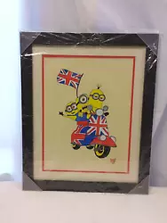 Buy Framed Painting By Graham Fox - Minions On Union Jack/Flag Scooter: Local Artist • 20£