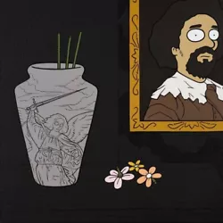 Buy Brad Donovan The Black Painting With Sunflowers And Vase Resistance, 2022 • 1,968.74£