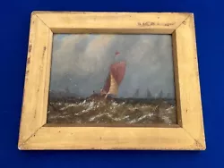 Buy Antique Seascape Oil On Board Painting - Yacht - Ship - 19th Century • 19.99£