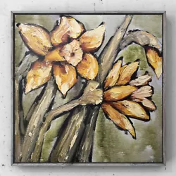Buy Daffodils Original Oil Painting On Canvas 12” Impasto Daffodil Flower Wall Art • 127.98£