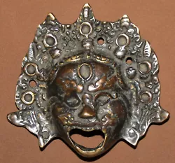 Buy Vintage Hand Made Bronze Grotesque Face Wall Hanging Mask • 91.63£