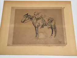 Buy Antique Illustration Drawing Collection Soldier Horse Fernand Lungren Famous Ink • 1,023.01£