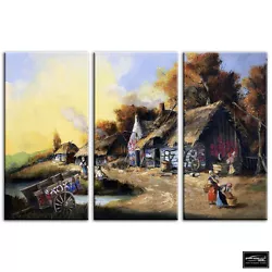 Buy Graffiti Cottage   Banksy Painting BOX FRAMED CANVAS ART Picture HDR 280gsm • 24.99£