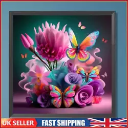 Buy 5D DIY Full Round Drill Diamond Painting Colourful Flowers Kit Home Decor30x30cm • 6.39£