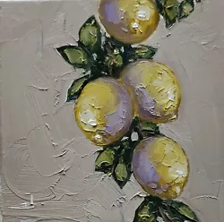 Buy Lemon Tree Oil Painting Vivek Mandalia Impressionism Collectible 12x12 Original  • 0.99£