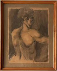 Buy Masterful Old Antique Male Figurative Model Watercolor Painting Gay Man 1954 • 708.75£