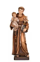 Buy Saint Anthony Of Padova Statue Wood Carved Handmade IN Italy • 12,037.74£