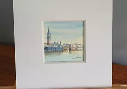 Buy Venice Watercolour Painting Small Size Mounted 5 X 5 Inch • 35£