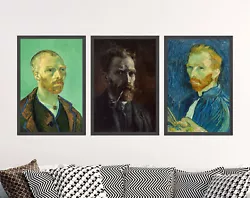 Buy Van Gogh Self Portraits - Set Of 3 Paintings - Vincent In Time Art Print Poster • 199£