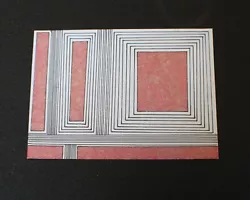 Buy Rectangles Bright Pink Abstract Original ACEO Art Card Mixed Media Mini Artwork • 2.49£