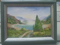 Buy Wonderful Little Oil Painting On  Canvas Summer Lake Scene H Hull • 14.99£