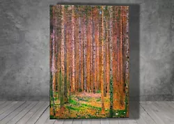 Buy Gustav Klimt Fir Forest I CANVAS PAINTING ART PRINT SQ 392YX • 3.96£