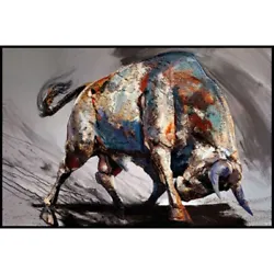 Buy HH1584 Canvas Pure Hand-painted Animal Oil Painting Bull Modern Home Decor Art • 33.60£