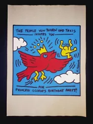 Buy Keith Haring Drawing On Paper (Handmade) Signed And Printed Mixed Media • 85.99£