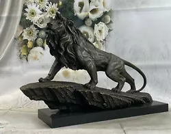 Buy Classic Pure Bronze Copper Africa Lion Statue Evil Foo Dog Lion Art Sculpture • 802.30£