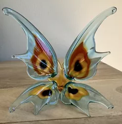 Buy Hand Blown Glass Art Butterfly Sculpture, Multi-color • 16.53£