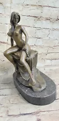 Buy Signed Deco Bronze Sculpture Cubism Nude Girl Abstract Modern Art Statue • 125.33£