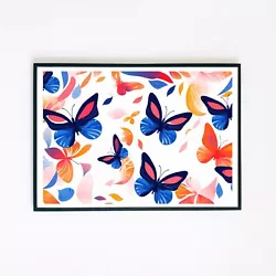 Buy Abstract Butterflies Painting Illustration 7x5 Retro Home Decor Wall Art Print  • 3.95£