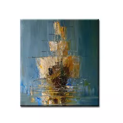 Buy Oil Painting On Canvas | Handmade Textured Painting Abstract Seascape -Sail Boat • 3,661.85£