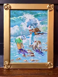 Buy Genuine 20thC IMPRESSIONIST Signed Oil Painting,Girls On The Beach,Gilt Frame • 2.20£