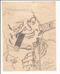 Buy 1940s WINSTON CHURCHILL WITH CIGAR WWII AFTERMATH ORIGINAL CARTOON  SIGNED BASS • 39.90£