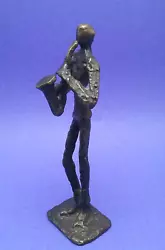 Buy Vtg. Modernist/brutalist Cast Bronze Sculpture Saxophone Player 8” • 33.46£