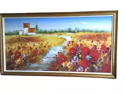 Buy Flanders Field Poppies, Field Of Red Flowers Oil Painting, Tuscany, Wall Art • 345£