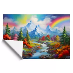 Buy Rainbow Landscape Framed Wall Art Poster Canvas Print Picture Home Painting • 16.95£