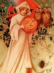 Buy Vintage Jack O' Lantern Witch 🎃  Halloween Print Picture Collectable Art Photo  • 1.10£