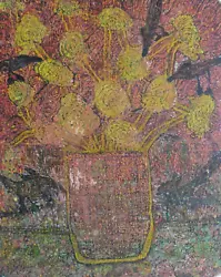 Buy Shafique Uddin B1962 Original Oil Painting 'flowers In A Vase' Outsider Art • 325£