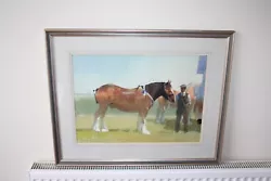 Buy Vintage Watercolour By The Known Equestrian Artist Derek Williams Shire Horse • 45£