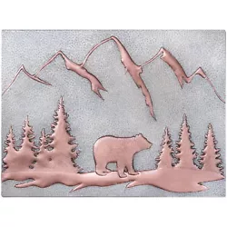 Buy Bear Scene Kitchen Backsplash Tile - 18 X24  Gray&Copper • 342.58£