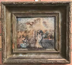 Buy 1750 Old Antique Oil Painting On Canvas Birth Of Jesus Signed By Artist Framed • 395£