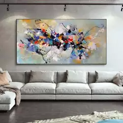 Buy Scandinavian Abstract Wall Art - Large Size Colorful HD Canvas Oil Painting Post • 8.99£