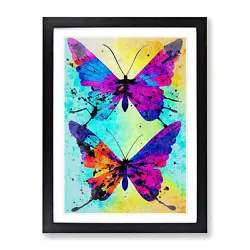 Buy Two Butterflies Painted No.1 Abstract Wall Art Print Framed Picture Poster • 24.95£
