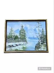 Buy Vintage Landscape Painting In Bob Ross Style Signed And Dated '85 Size 12x17 In • 49.73£