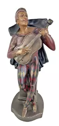 Buy Antique Bronze Guitar Player Sculpture Art Deco Mephistos Statue • 90£